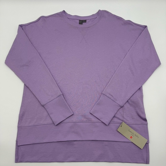 Sweaty Betty Women’s After Class Longline Sweatshirt Purple Medium Organic NWT - Picture 2 of 15